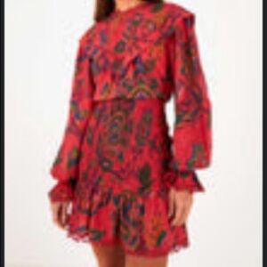 Red Sunset Tapestry Mini dress